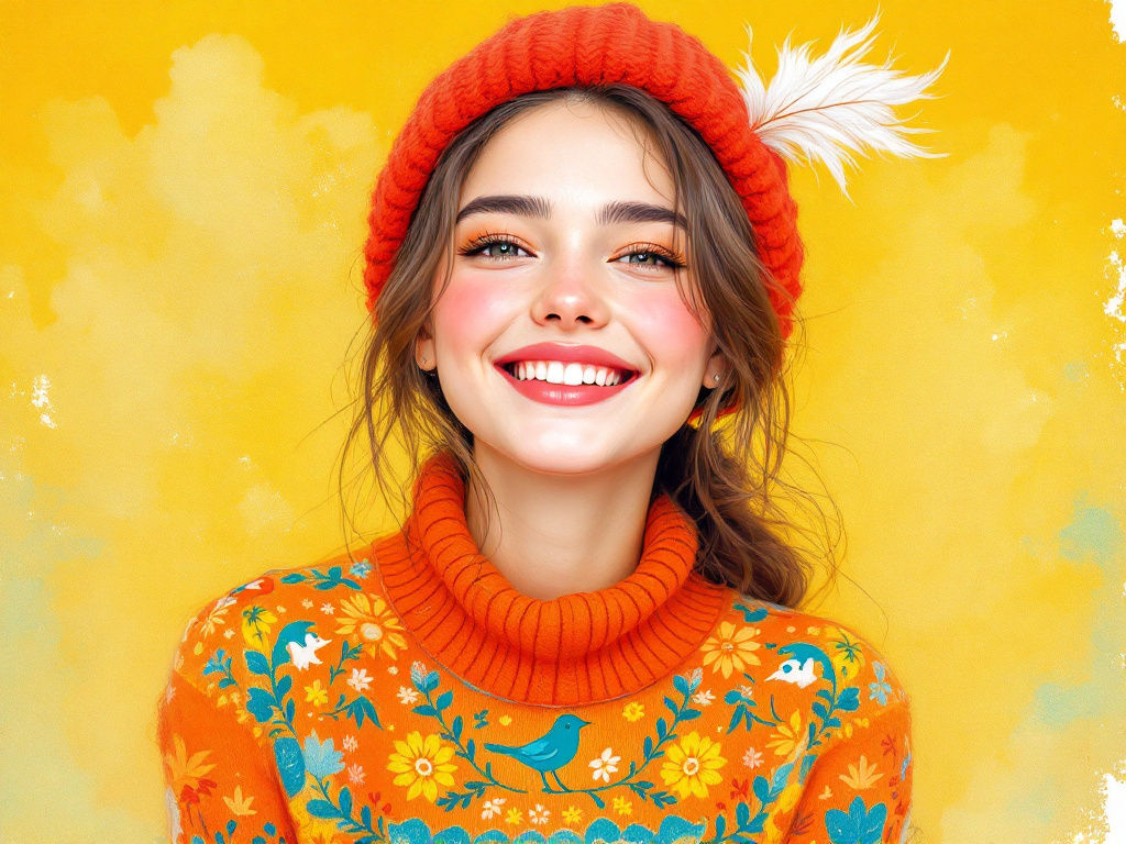 A happy, colorful girl – MI