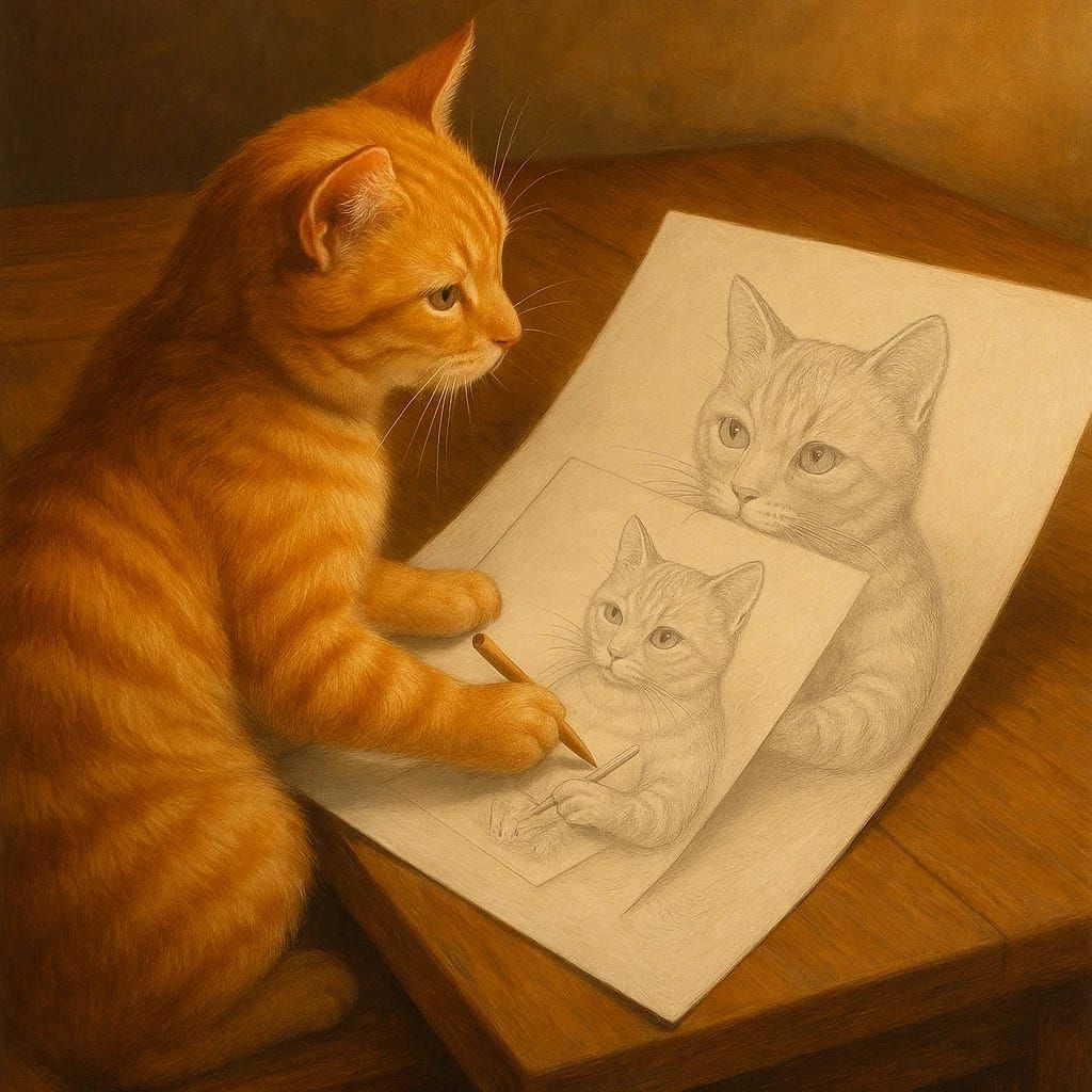 חתול מצייר חתול