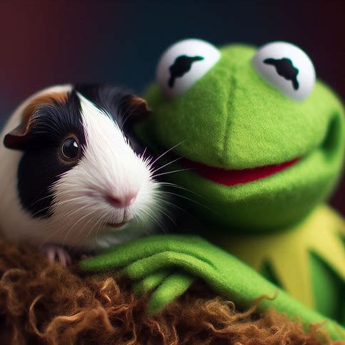 Kermit and a piggie