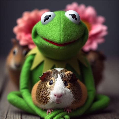 Kermit and a piggie