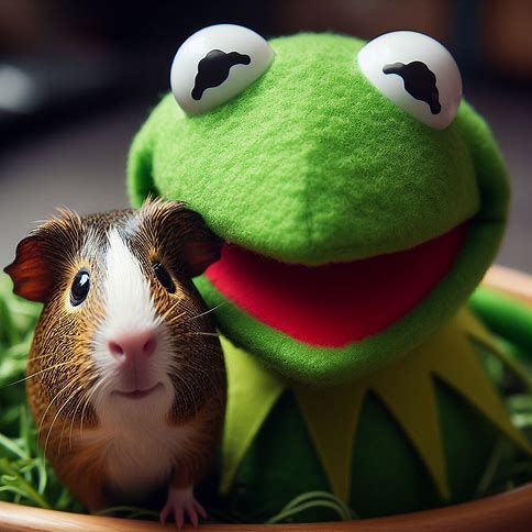 Kermit and a piggie