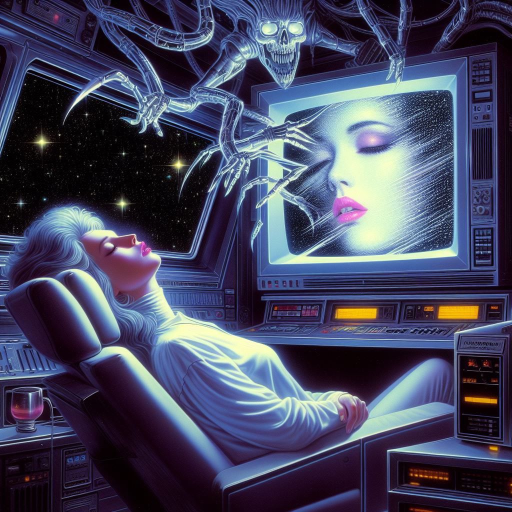 hajime sorayama retro 80s sci-fi futurism cyberpunk space wo...