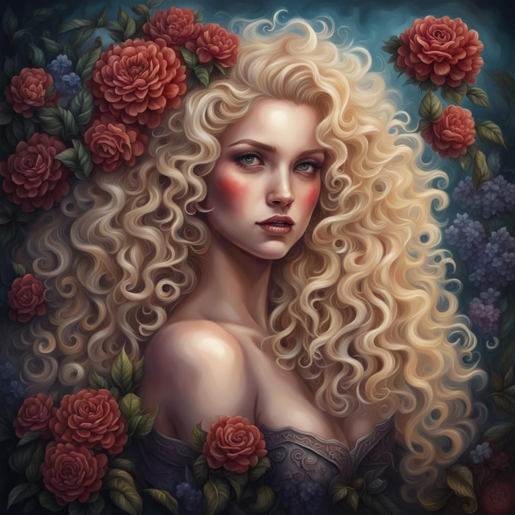 Blonde Curls Woman  by @Quibbles