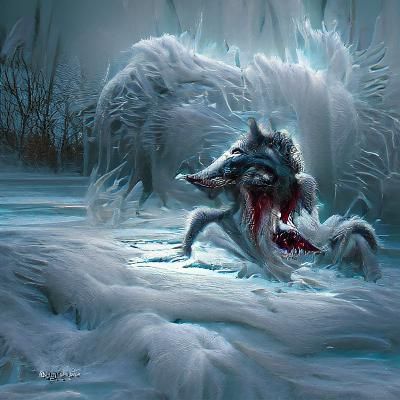 Rampaging frozen wolf