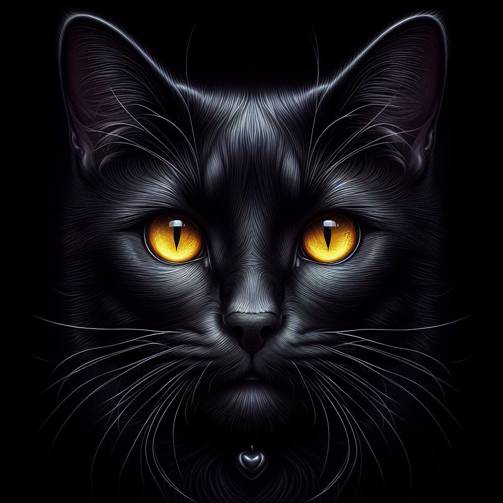 Beautiful Black Cat Portrait