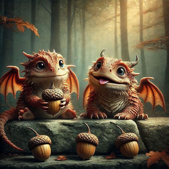 Baby Dragons and Acorns 4