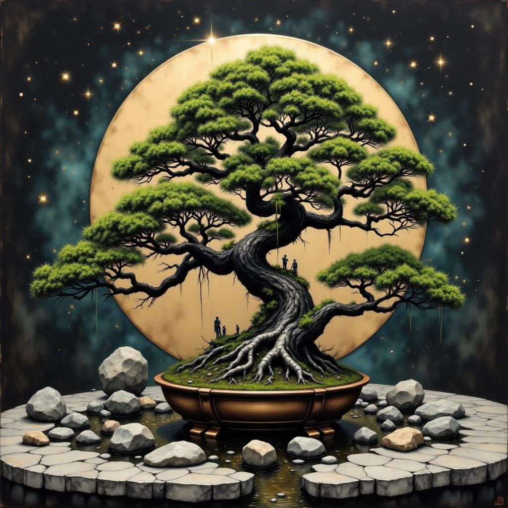 <lora:ChArkcoal:1.0> bonsai treehouse <lora:Pinup Flux:0.1> 