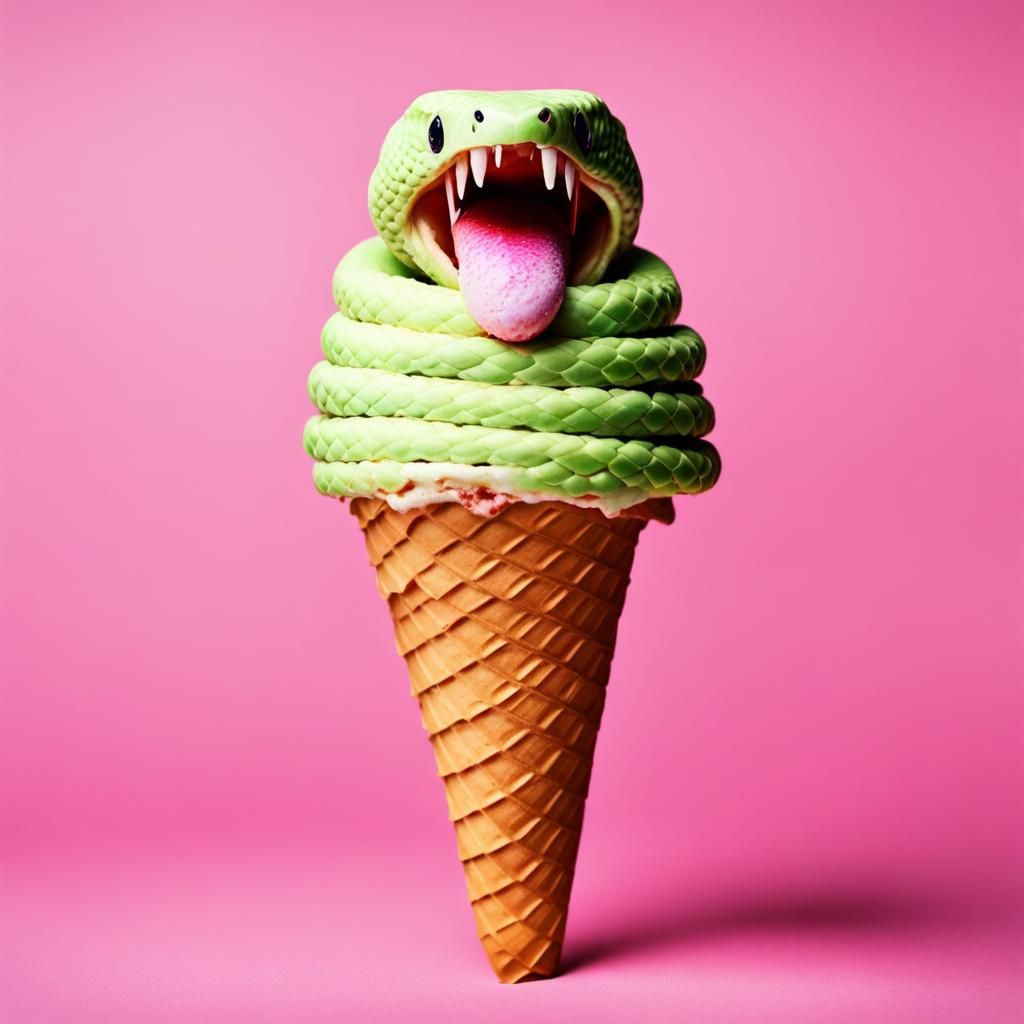 Ice cream snake - AI Generated Artwork - NightCafe Creator