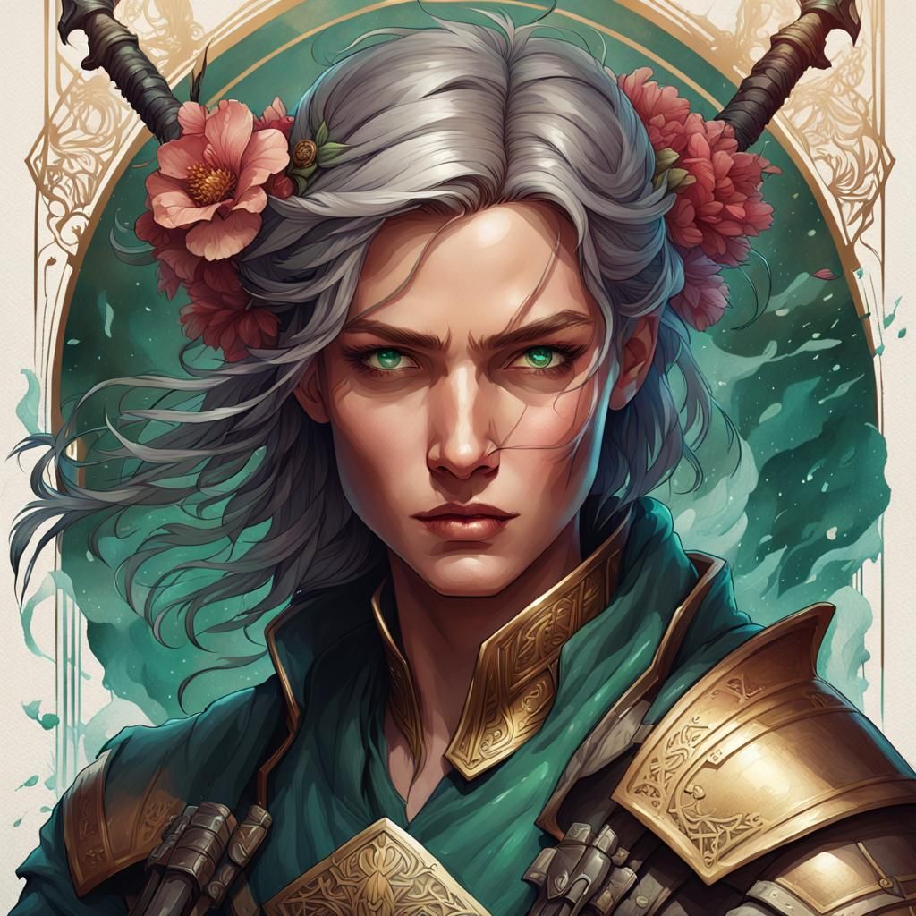 Fantasy Warrior Portrait for Book Cover