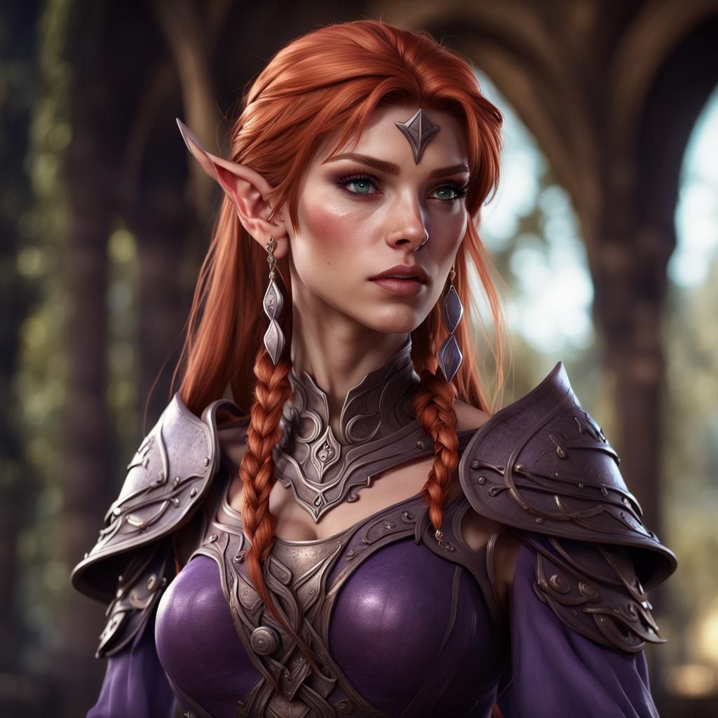 Xantria, a brave and capable but still low level Elven swordmage.  by @Ditzy Vixen