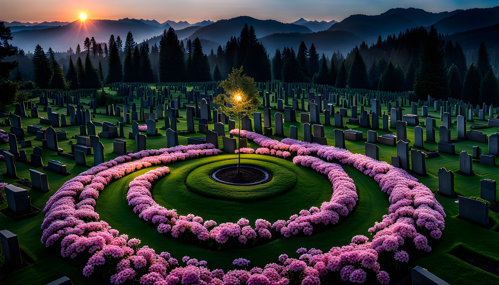 A flower that opens at dawn in the shape of the computer cir...