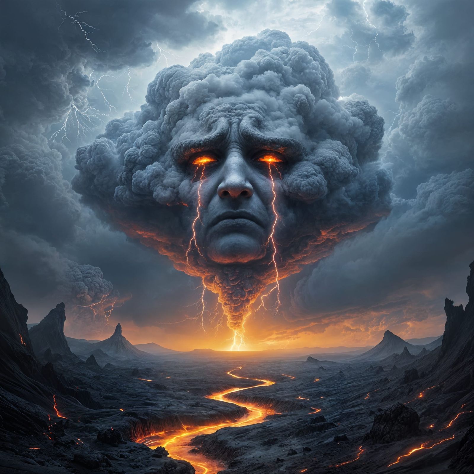 Crying storm cloud rains tears down upon the Earth  by @Evan Fischer