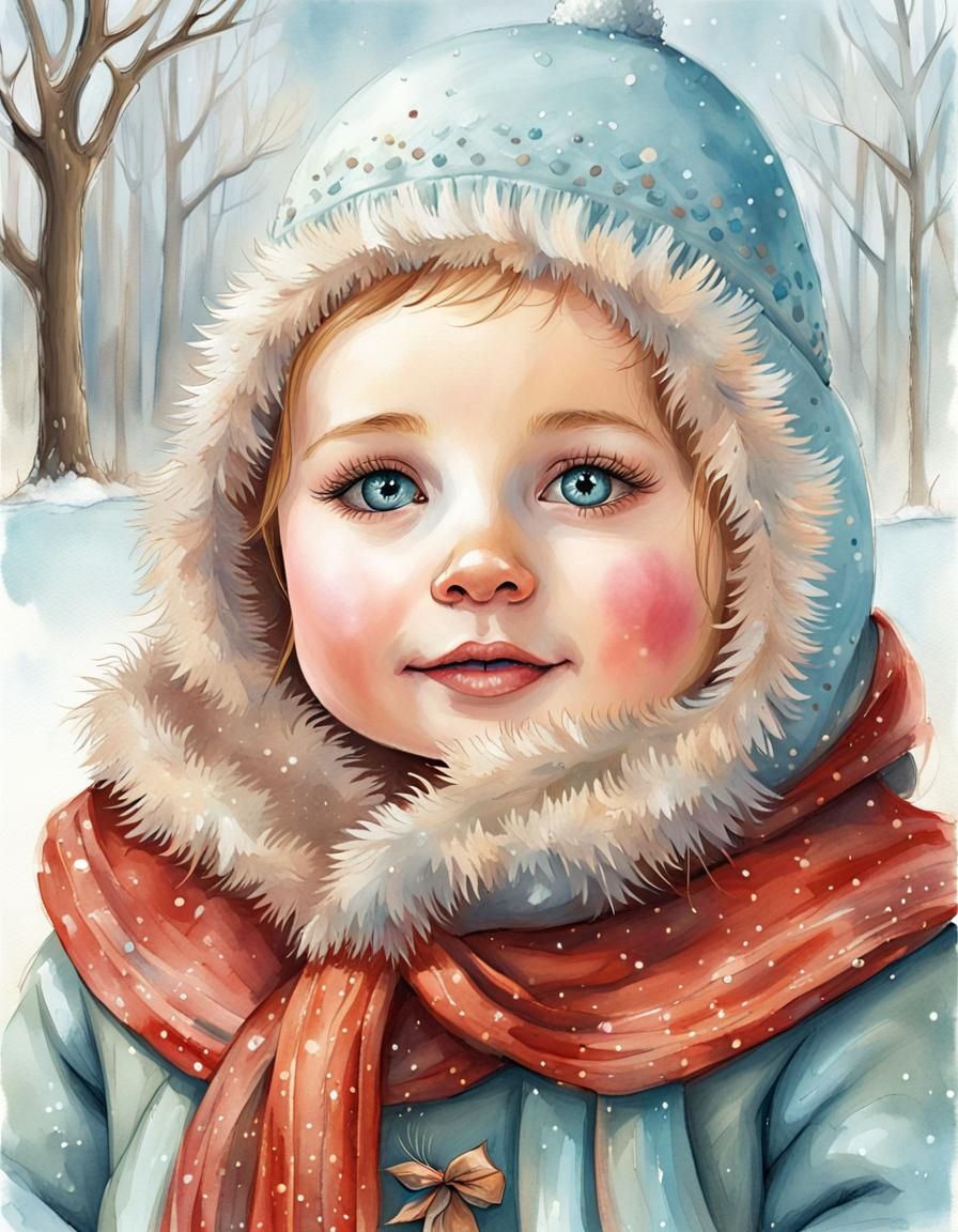 Whimsical cute lttle smiling scandinavian baby girl opulent ...