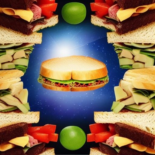 god creating the universe as a sandwich