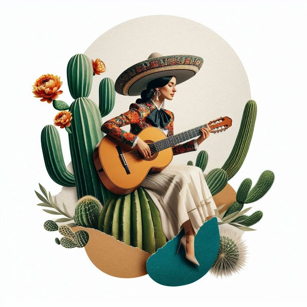 mariachi guitarist playing an acoustic guitar