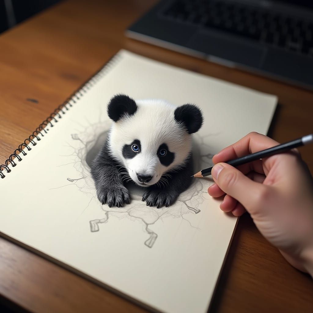 Panda drawing  by @SS13206