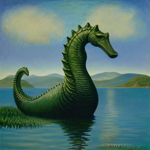 the Loch Ness monster in the style of Claude Monet