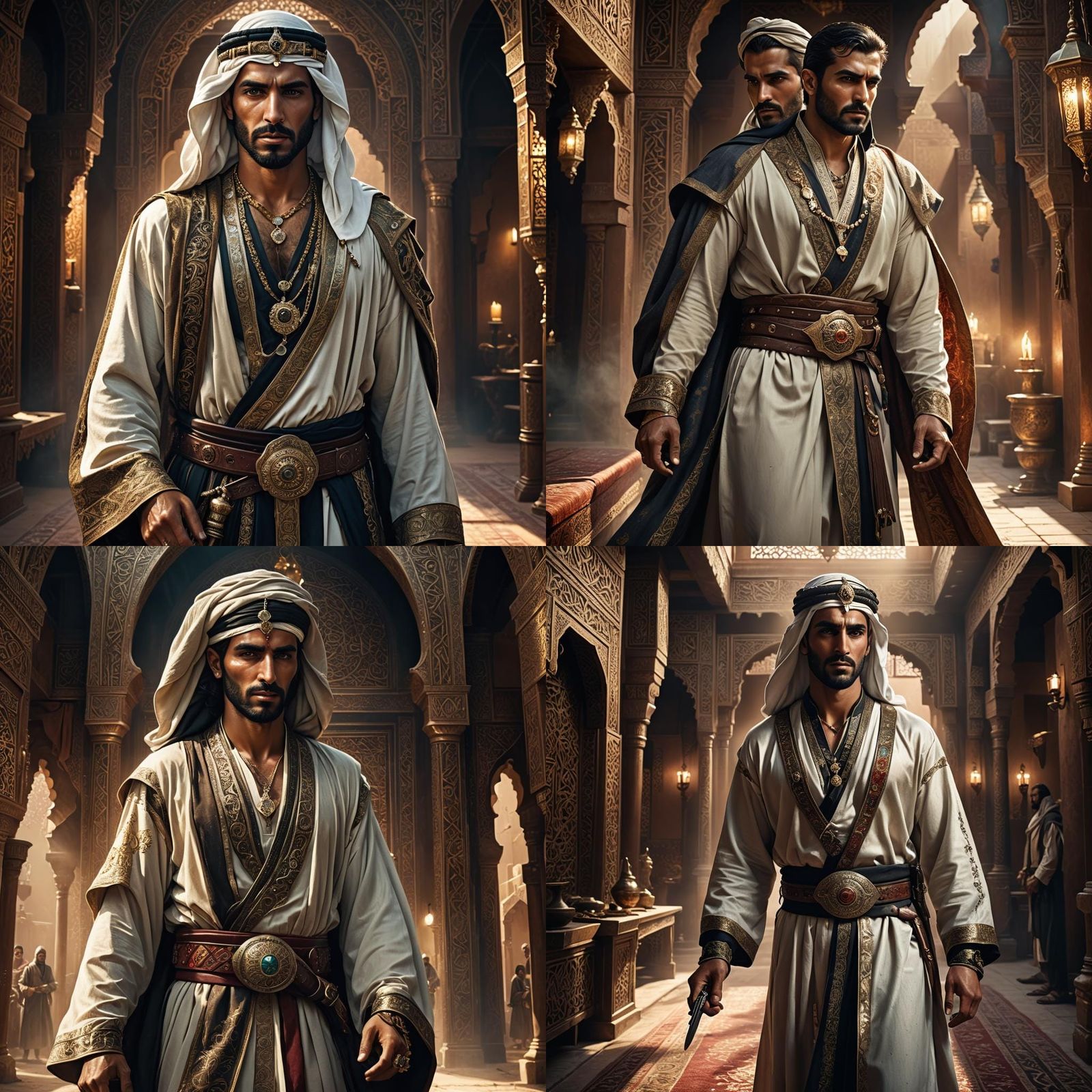 A handsome clean skin man a luxurious vintage Arabian  gentl...