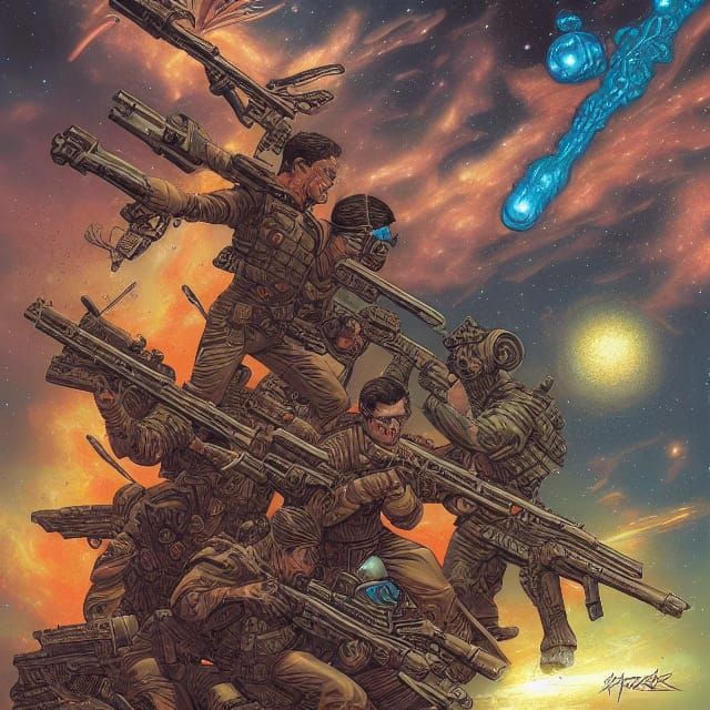 Guerra con armas espaciales Mark Brooks and Dan Mumford, com...