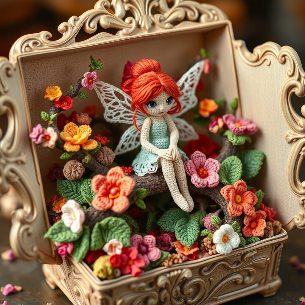 Made of fabric - crocheted Fairy  by @Tolino