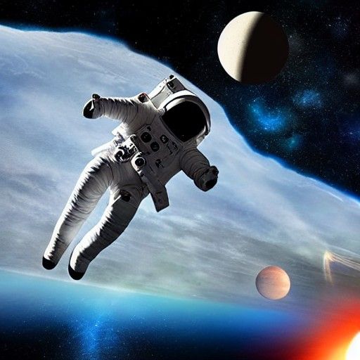 Astronaut floating in space