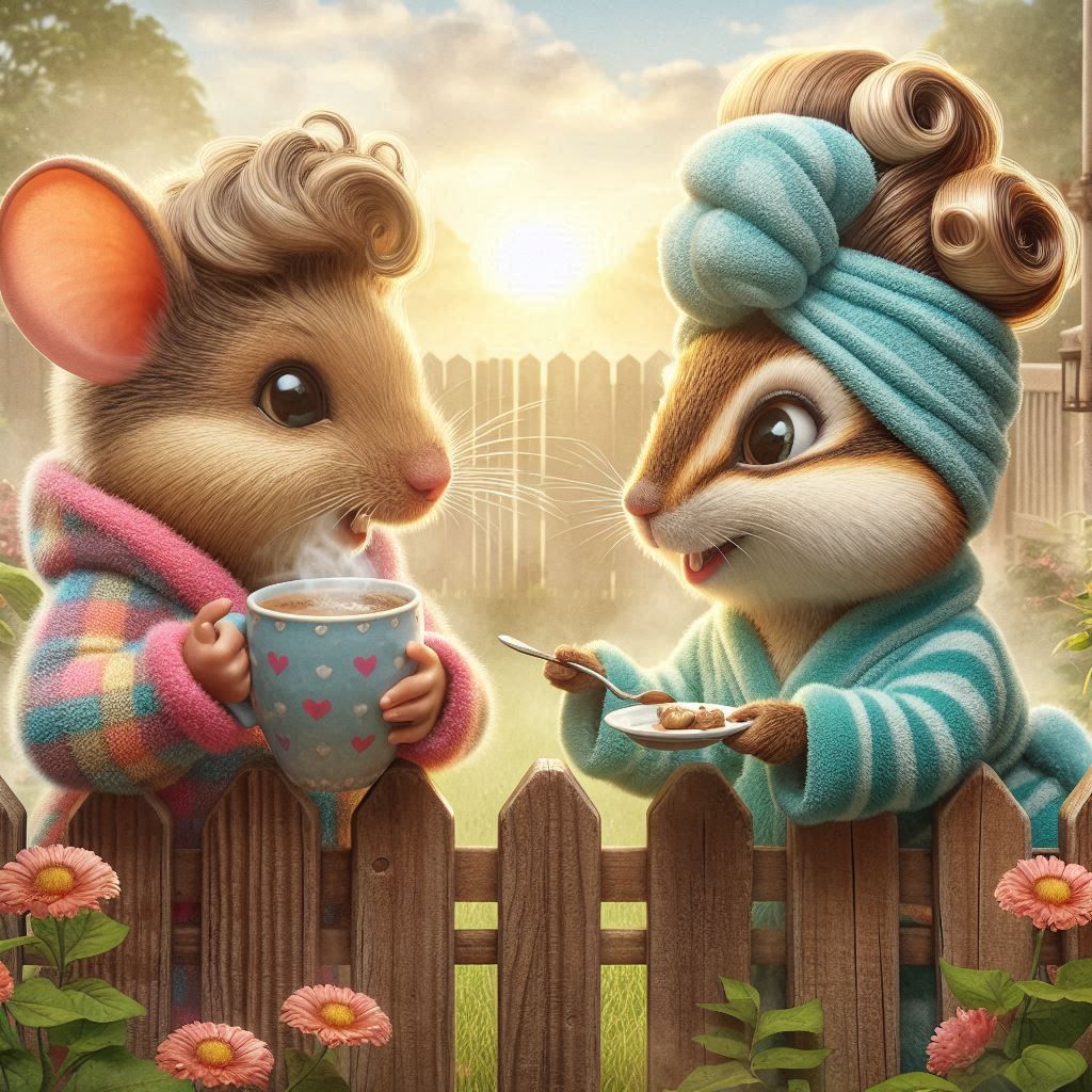 Early Morning Gossip by the Fence