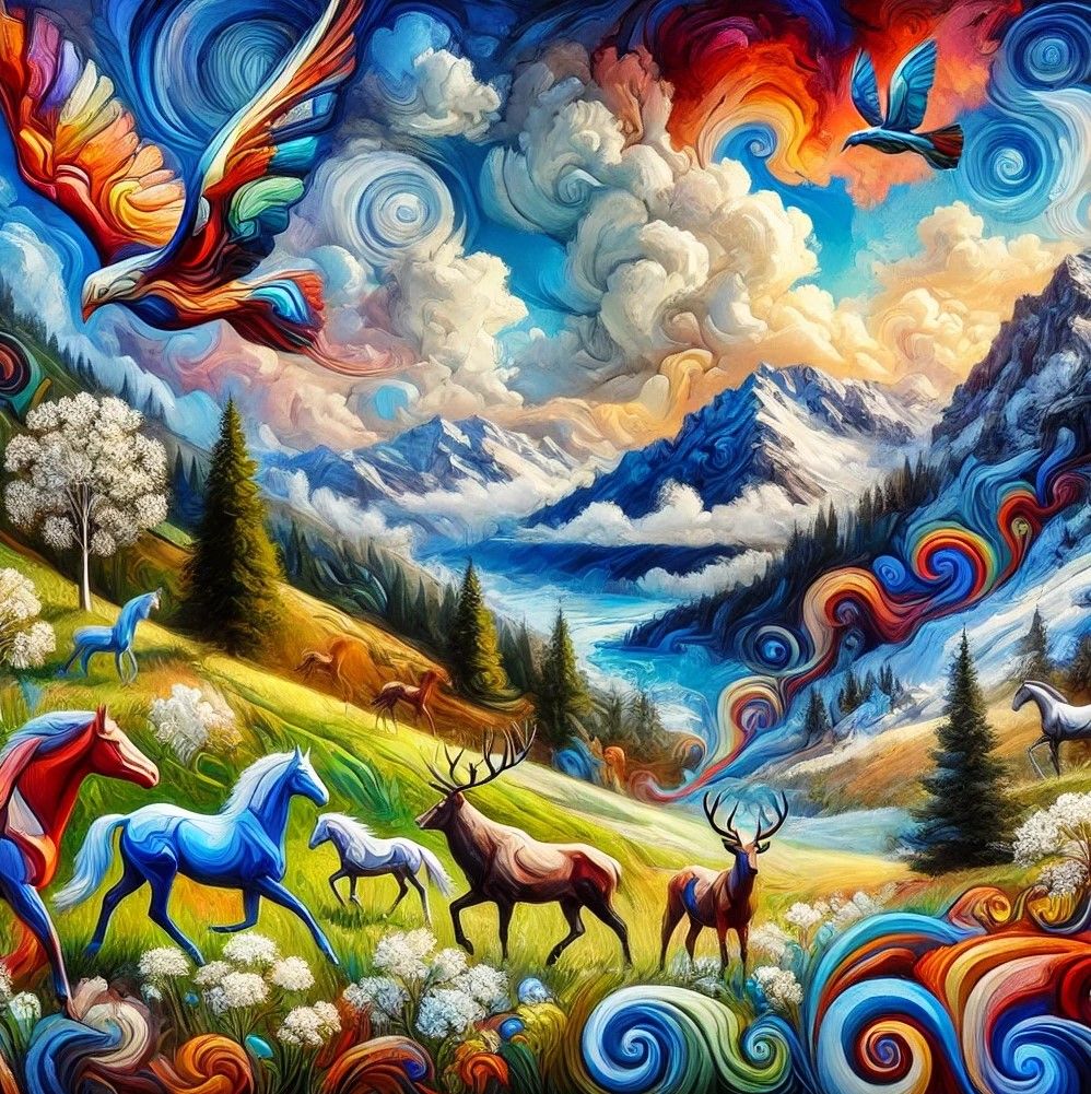 landscape with animals, digitalism4art-style