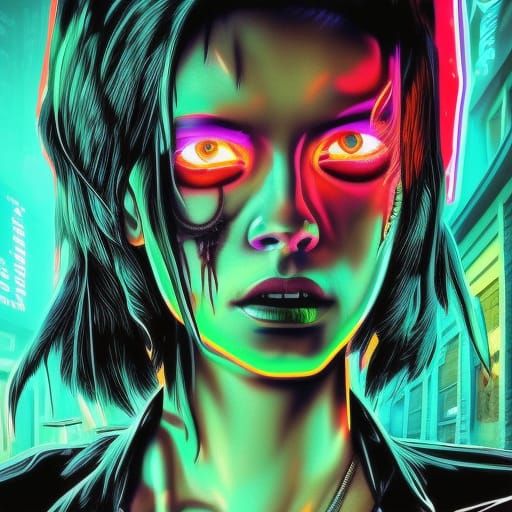 Infected by the Neon - AI Generated Artwork - NightCafe Creator