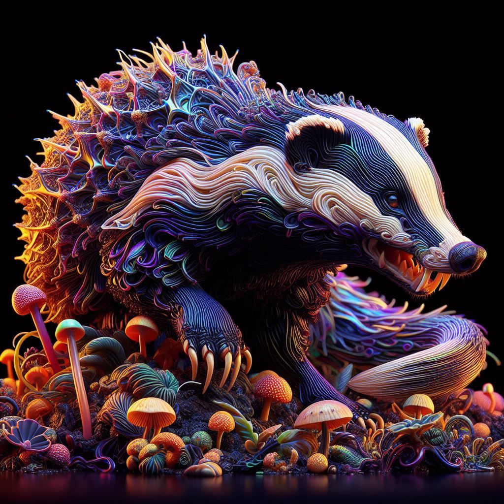 Badger after eating some bad mushrooms