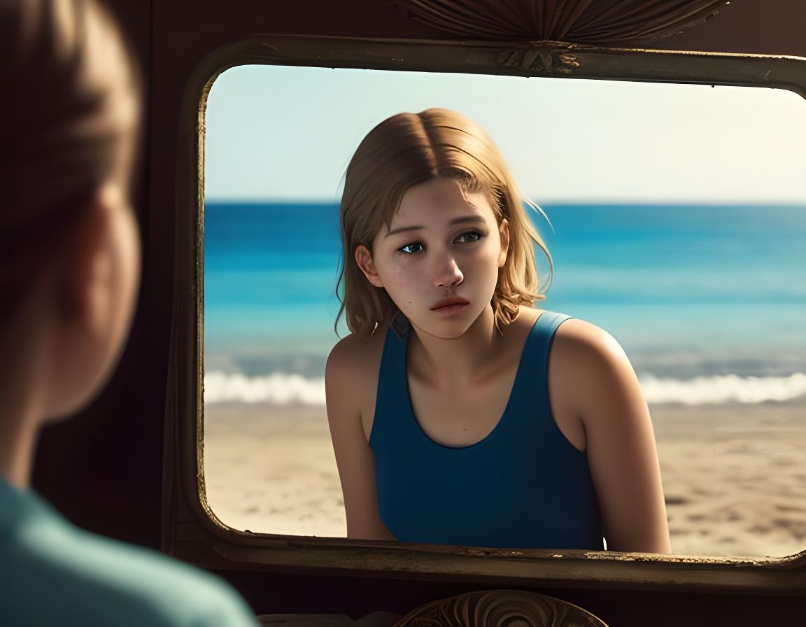 a hyperreal colorful adele exarchopoulos blue is the warmest...