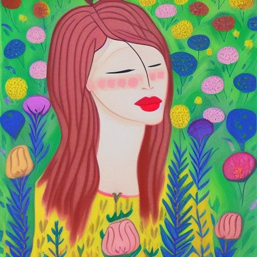 woman in a field of flowers