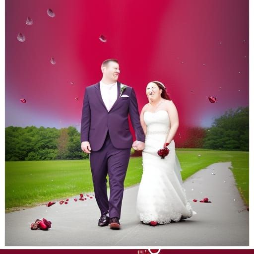 Incompetent 
wedding photo and it’s raining cranberry juice