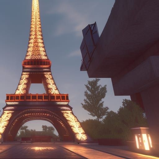 Torre Eiffel Creada Con Neumáticos - Ai Generated Artwork - Nightcafe 