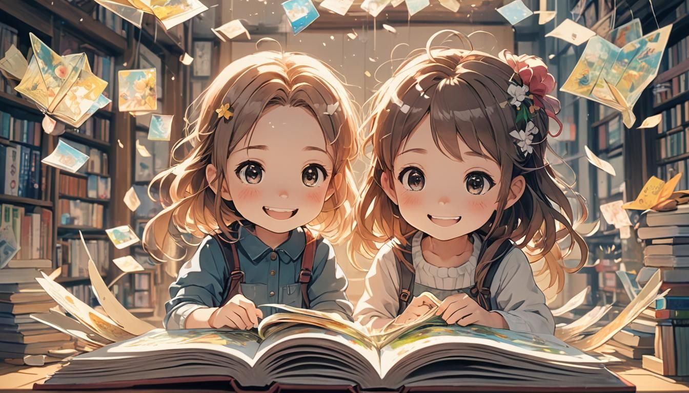cute little girl   likes  smile, double exposure of   Pop-Up...