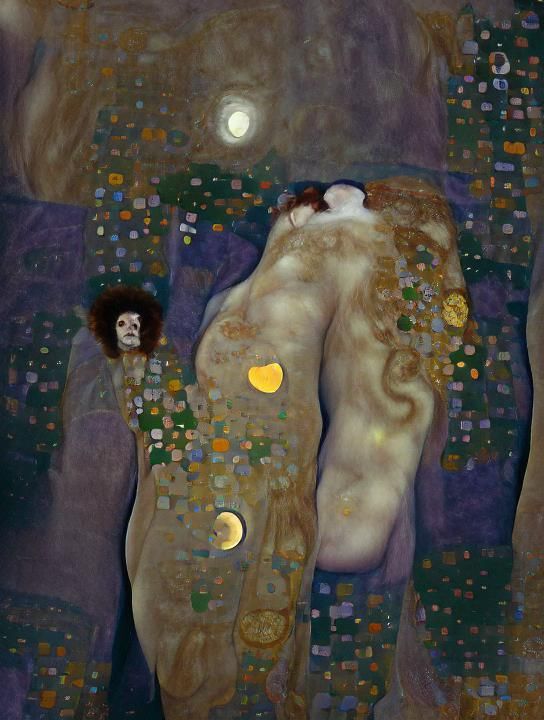 The lovers under moonlight