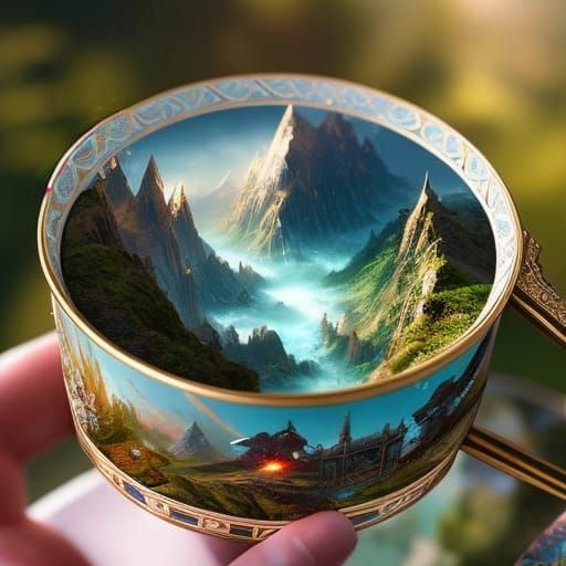 Fantasy Landscape In A Teacup