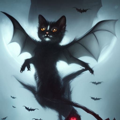 vampire kitten - AI Generated Artwork - NightCafe Creator