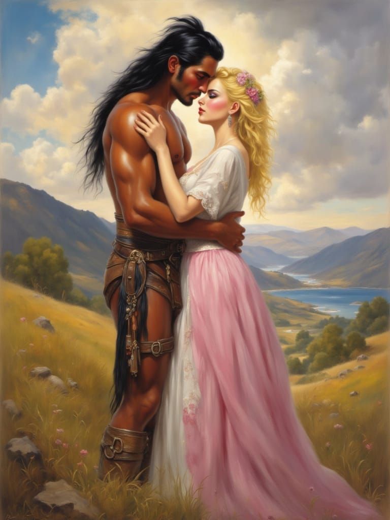The first rendering my romance novel cover LoRa featuring a western romance with a Native American hero and  a blonde heroine