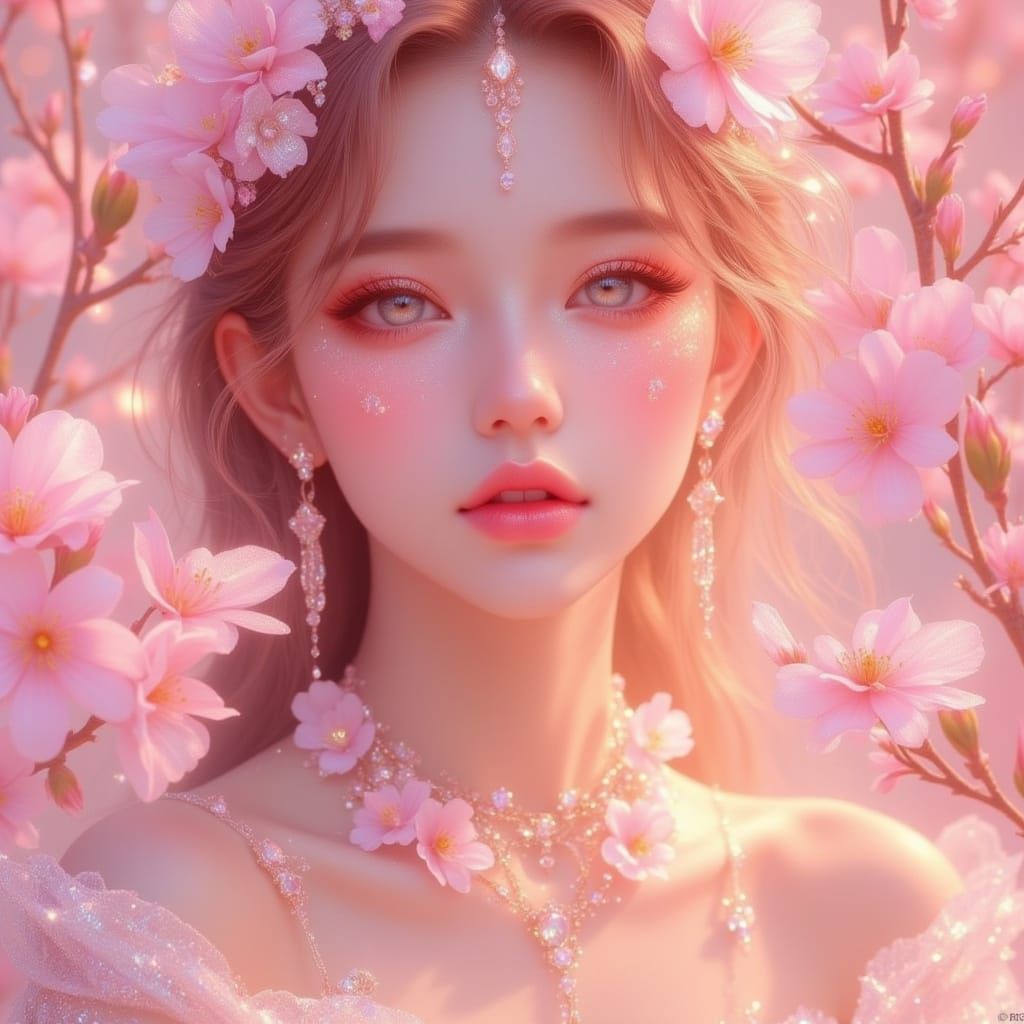 Stunning woman  pastel middle of frame Luxaura Fairlight <lora:Moonrose Dreamcore:1.0>