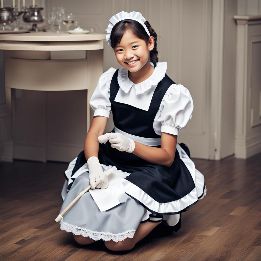 Smiling and gracious maid