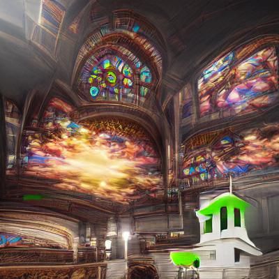 Church of atheism oil on canvas Unreal Engine pixiv 8k resol...