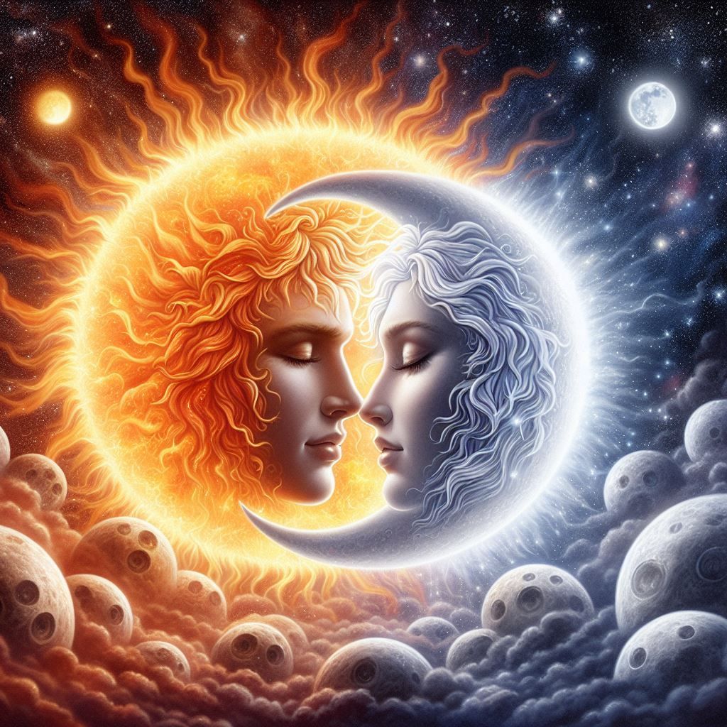 THE  SUN AND THE MOON DEEPLY IN LOVE