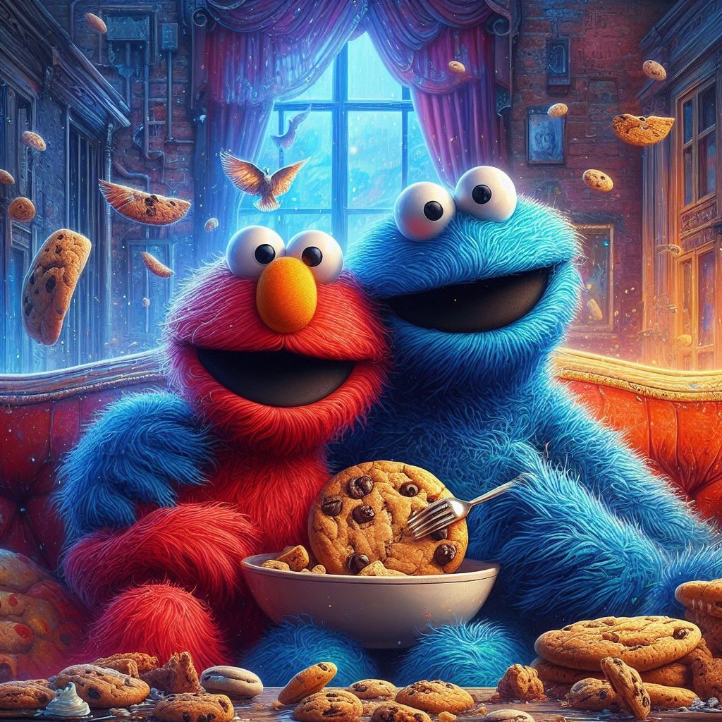Elmo and Cookie Monster