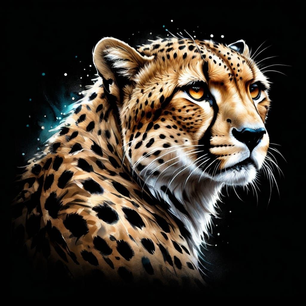 Cheetah on Black