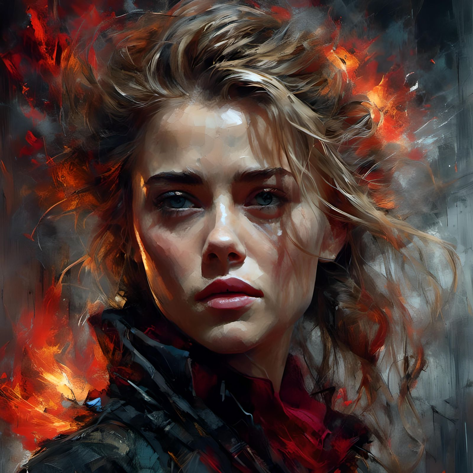 <lora:Colored Smoke:1.0> <lora:Murraypunk v2:1.0> Amber Hear...