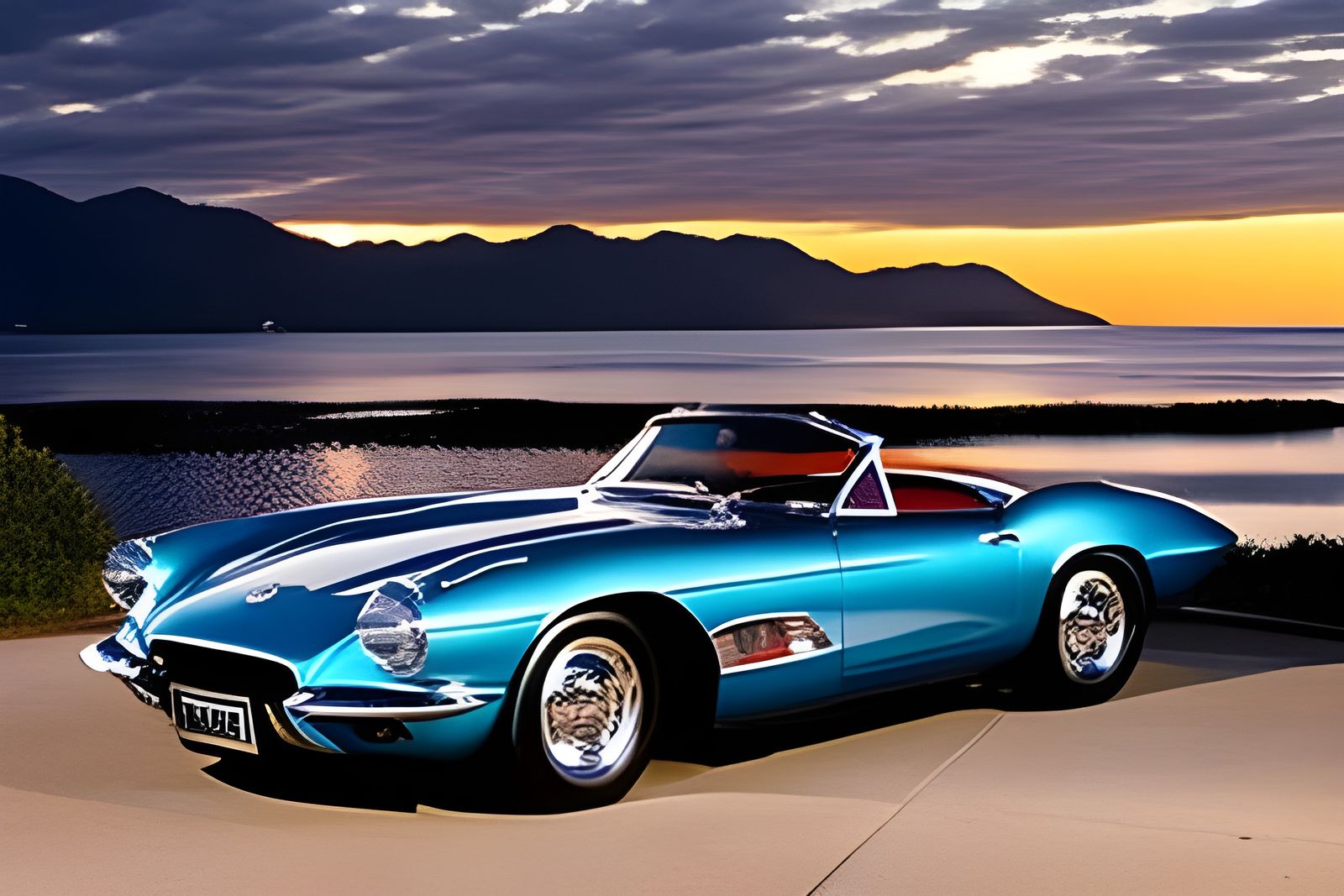 Blue 1960s Corvette