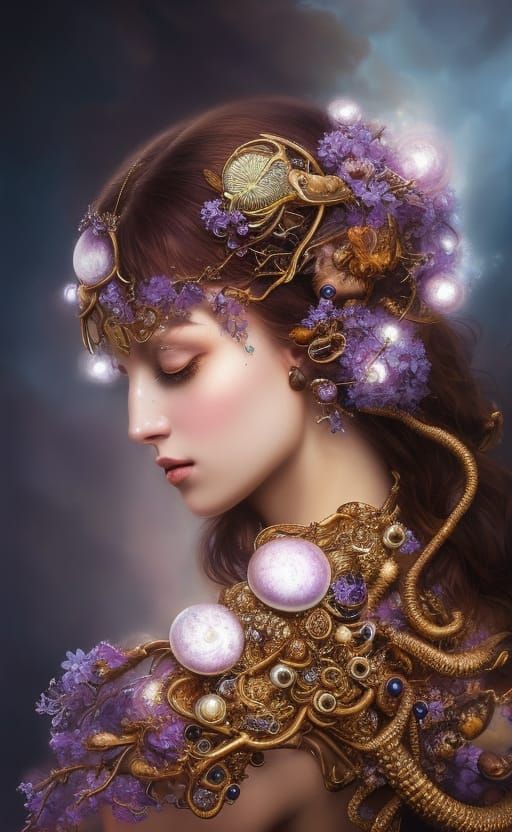 Pearls, Purple, Purity  by @Blue-Eyed Guy