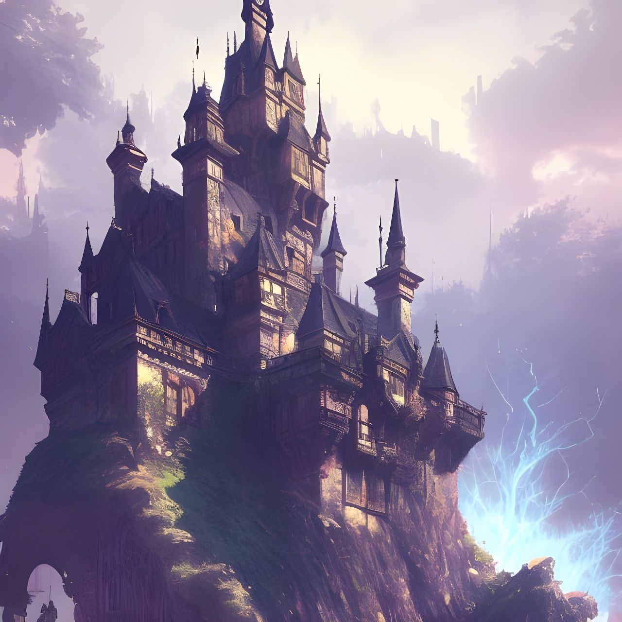 Photorealistic Beautiful Castle: Digital Illustration Master...