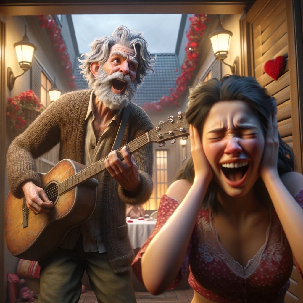 Bob serenading for Valentine