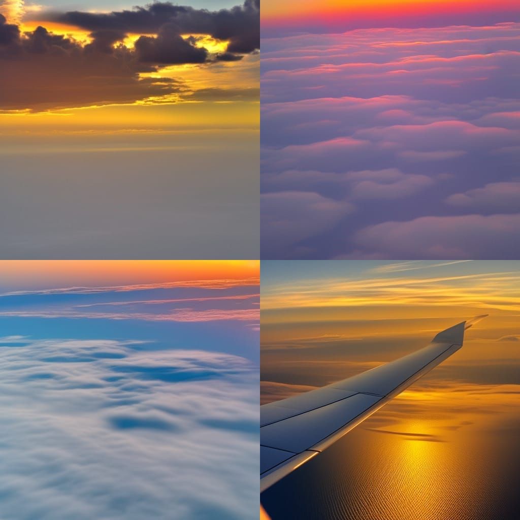 A beutful sunset out of a air plane window